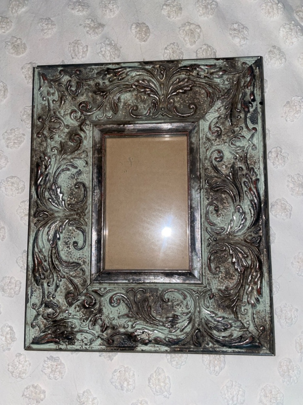 Ornate Green Distressed Picture Frame  4 x 6